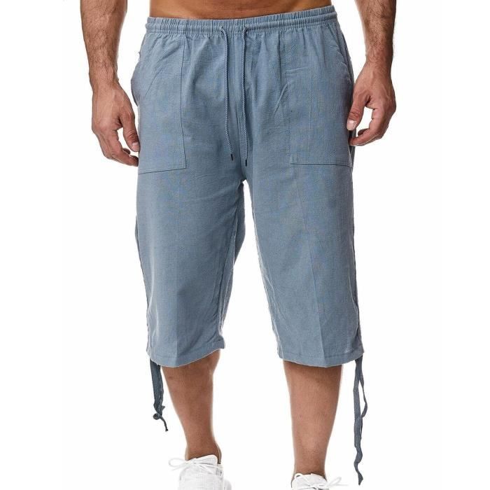 Kendindza Bermuda Cargo Homme 3/4 Pantacourt Été Multi-Poches - Coton Respirant, Tailles M à 4XL, Style Décontracté Plage & Loisir