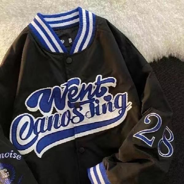 Veste de baseball unisexe à capuche amovible