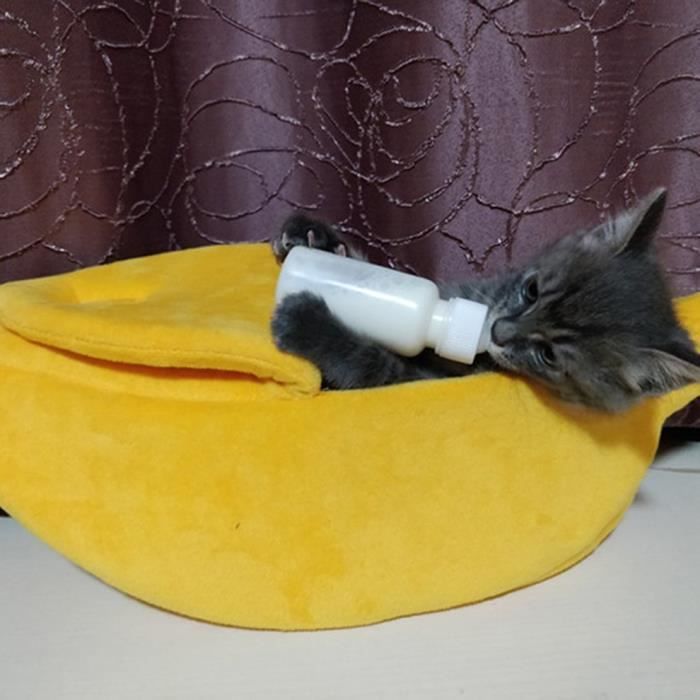 Drole De Banane Forme Animaux Chat Lit Maison Confortable Mignon Banane Chiot Coussin Tapis Lits Jaune L Cdiscount