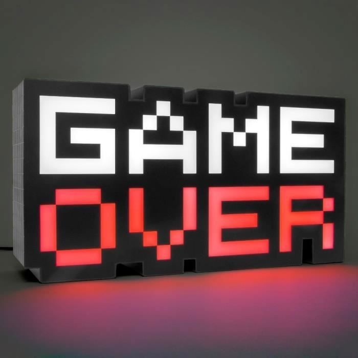 Lampe dambiance - PALADONE - Game Over 8 Bit - Musique réactive - Couleur Phasing - 30 cm