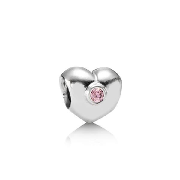 Charms - PANDORA - 790134PCZ - Argent - Coeur - Oxyde rose