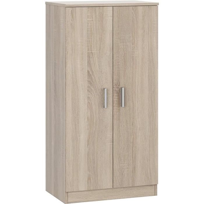 Armoire à chaussures en bois coloris chêne canadien - Hauteur 108 x Profondeur 36 x Largeur 55 cm