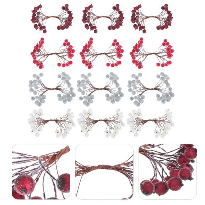 12pcs Délicat Fête Creative Christmas De Noël Simulation Décor Berry