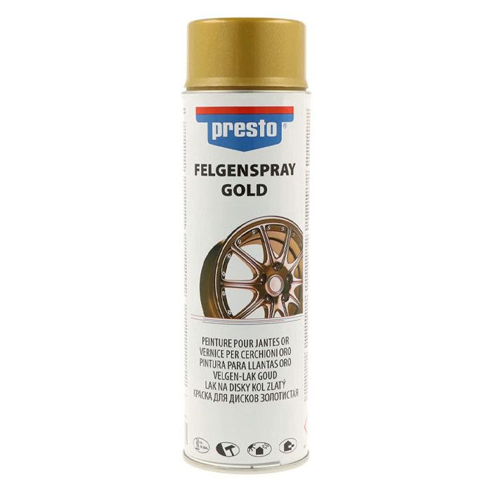 Bombe de peinture pour jantes Or - 500ml - Presto