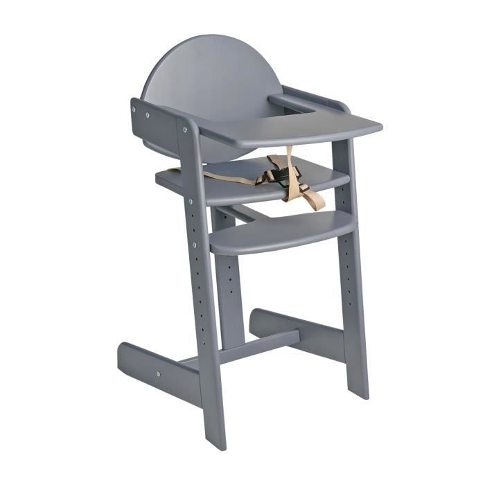 Chaise haute volutive en bois Safetots Gris Grow With Me 3