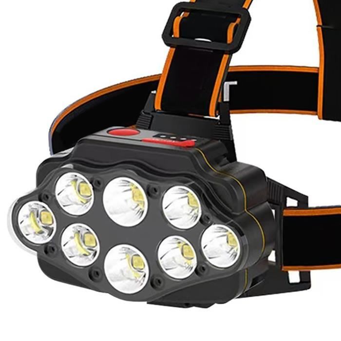 salalis lampe frontale lampe de poche étanche à 8 led, chargeur usb, super lumineux, rechargeable, pour promenade sport lampe