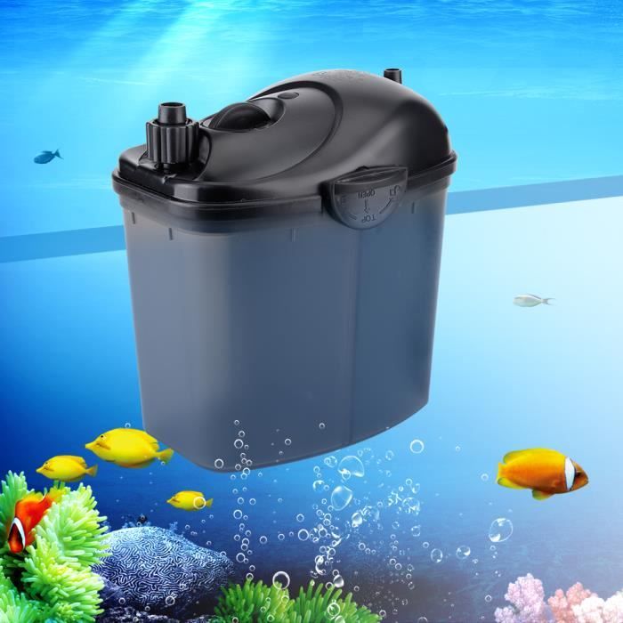 Comparer les prix de SALUTUYA Filtre externe d'aquarium Filtre externe ABS avec support, avec anneau en céramique de coton biochimique, jardin pompe