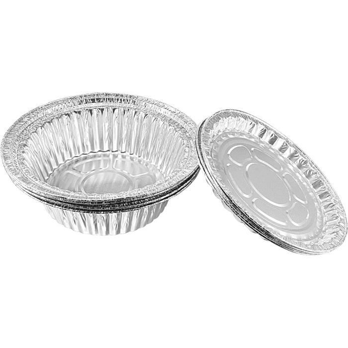 Xinfuquan 25 Grandes Plaques à Rôtir En Aluminium Avec Couvercle - Barquettes Jetables Réutilisables 23x19cm