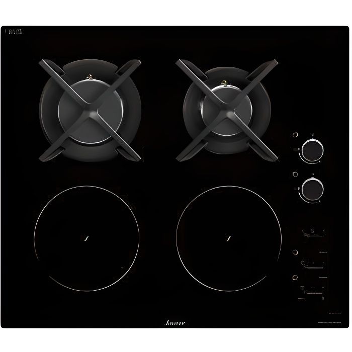 SAUTER Table mixte 4 foyers 2+2 gaz induction SPI9602BM