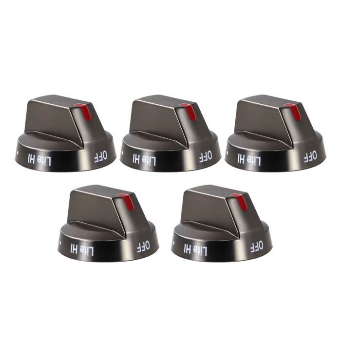 Boutons De Commande Pour Cuisinière Gaz - Lot De 5, Noir, Remplacement Universel - Design Ergonomique, Facile à Installer