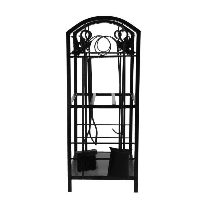 Support à Bûches Master Forge – 4 Supports, Finition Noir Mat – NEUF