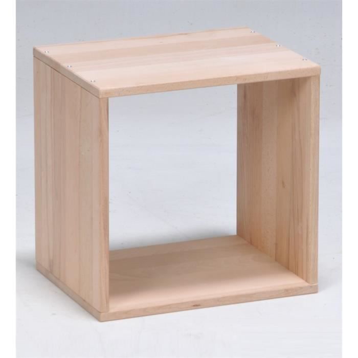 cube de rangement - swithome - noa hêtre - marron - aspect bois - 28 cm - 36 cm - contemporain