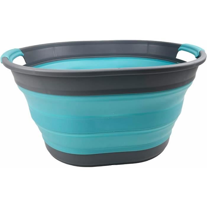SAMMART - Panier à linge pliable en plastique de 30 L - Boîte de rangement pliable et pliable - Panier à linge gain de place - Capacité d'eau : 24 L (2, blanc/gris/blanc SAMMART - Panier à linge pliable en plastique de 30 L - Boîte de rangement pliable et pliable - Panier à linge gain de place - Capacité d'eau : 24 L (2, blanc/gris/blanc