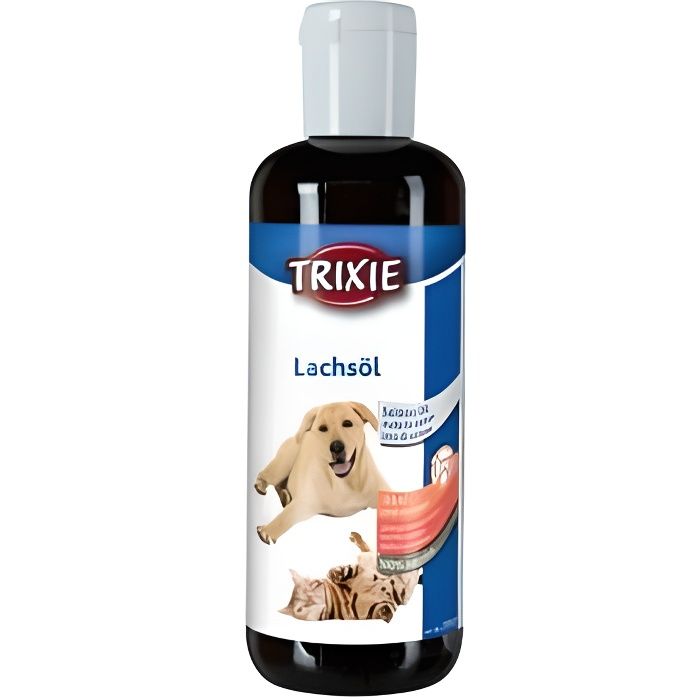Huile de saumon - Trixie - 250 ml - Pour chiens et chats - Riche en oméga 3 et 6 - Naturelle 100%