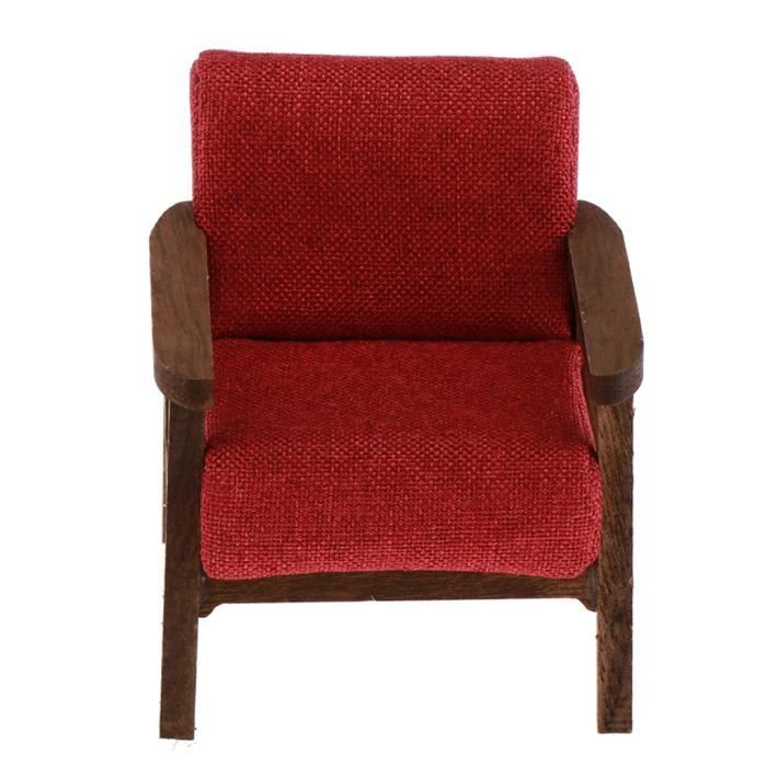 Dollhouse Miniature Chaise Vintage Sculptée 1:12 – Meuble Bois Orné Salle à Manger Maison De Poupée, Décor Jouet Enfant, Style Classique