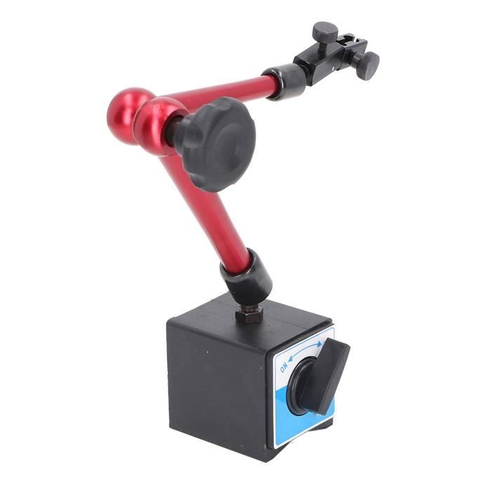 Base Réglable Mesure Précise Support Magnétique Tiardey Pour Indicateur Cadran - Rouge - Force 7kg - 19cm Outil Mesure