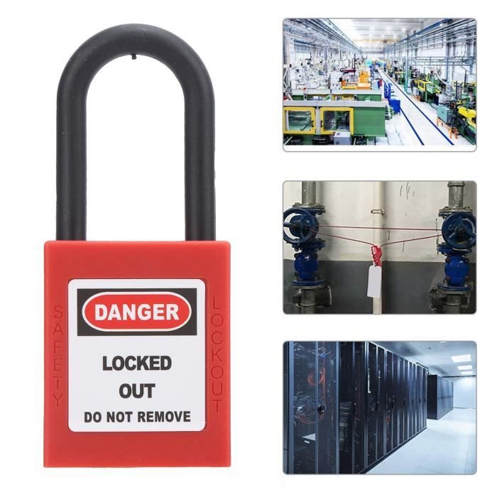 Câble Antivol Verrouillage Avec étiquette - Acier Inoxydable 1m, Pour Procédures LOTO (Lock Out Tag Out)