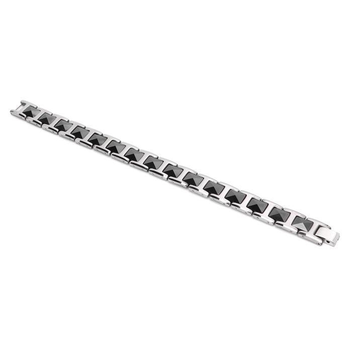 Bracelet Magnétique En Titane Noir Avec Aimants - Marque MJ - Neuf