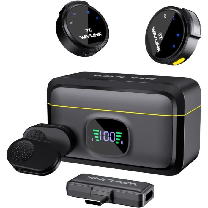Mini Micro Cravate sans Fil pour iPhone iPad, Microphone de Lavalier