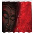 ABAKUHAUS Asiatique Rideau de Douche, Orientale Deity Icon Religieux Zen Yoga Calme Image Imprimer, 175 cm x 200 cm, Rouge-1