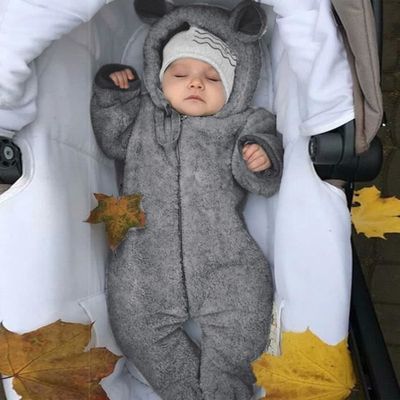 Combinaison polaire bebe garcon hiver N5552 Gris Capuche a oreille Gris Cdiscount Pret a Porter