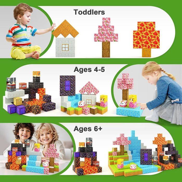 Blocs de construction magnétiques - Design château - 100 pièces
