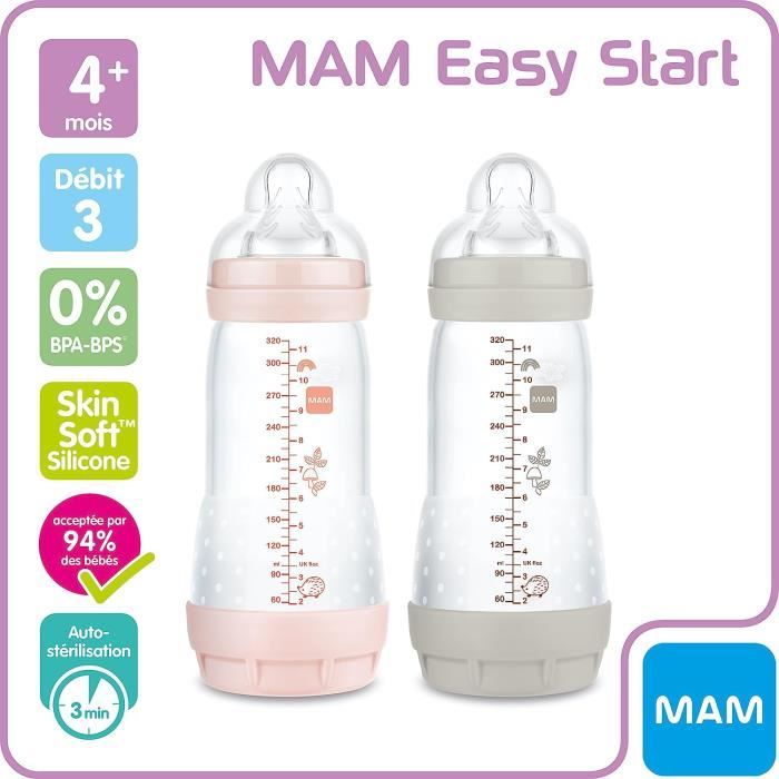 MAM - Kit biberons 11 pièces Easy Start, anti-coliques à large