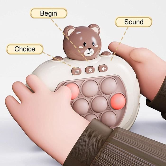 Jeu Pop Rapide à Bulles | 4 Modes De Jeu | Portable Lumineux | Anti-Stress Enfants/Adultes | Rose