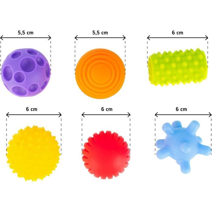 MCGMITT Balles Sensorielles Bébé 8 Pièces en Silicone, Jouet d'Éveil Montessori Texturé, Jouet de Dentition et de Préhension, Jeu de Bain, Développement Sensoriel et Motricité, Sans BPA, Dès 6 Mois