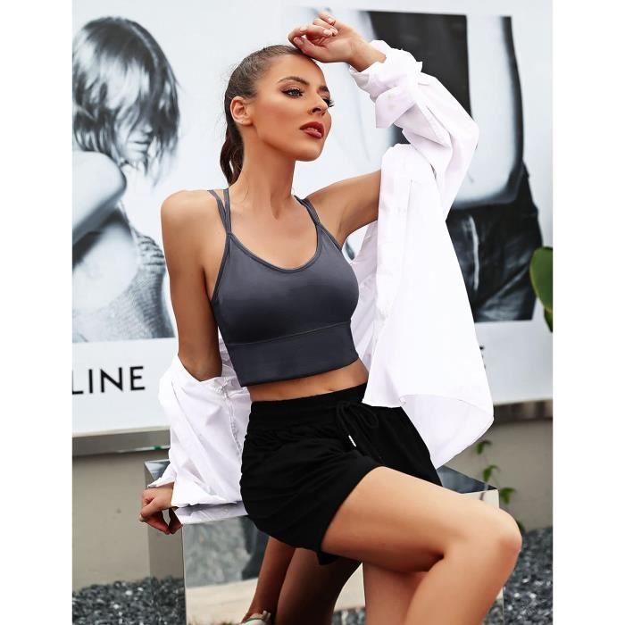Soutien-gorge Sport PrAna Momento Criss-Cross - Noir - Dentelle Dos - Taille S