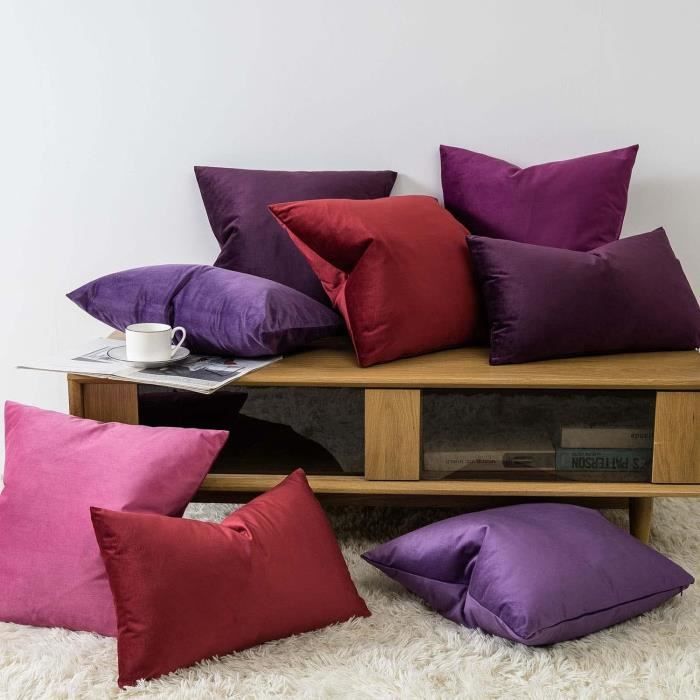 Housse De Coussin Velours Violet
