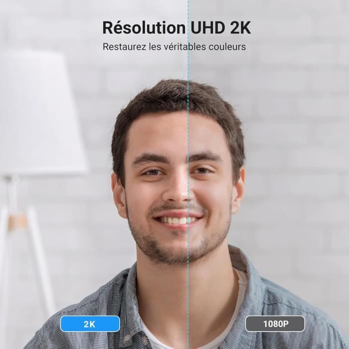 Cocoarm 2K Webcam Pour PC Webcam USB Pour Ordinateur Portable 2560x1440