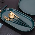 couleur noir 4pcs Ensemble de Couverts en acier mat, Service de table, baguettes, cuillère à thé, Fourchette,-2