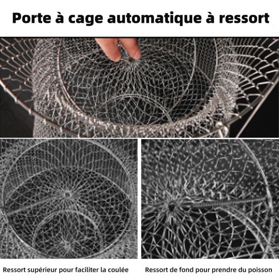 Filet De Pêche Pliable STARNEARBY - Bourriche à Poisson, Nasse à Écrevisses/Crabes, Anti-Fuite