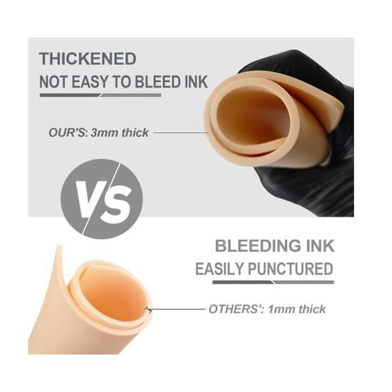 5 Pièces Peau D'entraînement Pour Tatouage - Silicone Souple 3mm Double Face