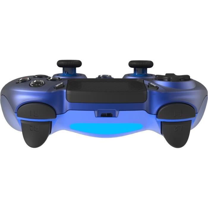 Manette Sans Fil BLUE Metal avec Prise Jack pour casque et boutons lumineux pour  PS4 - Cdiscount Informatique