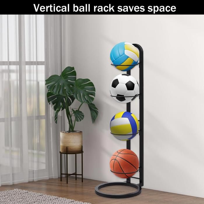 Porte Ballons Basket 2/3/4/5 Niveaux - Support Rangement Métal Ballons Football Volley