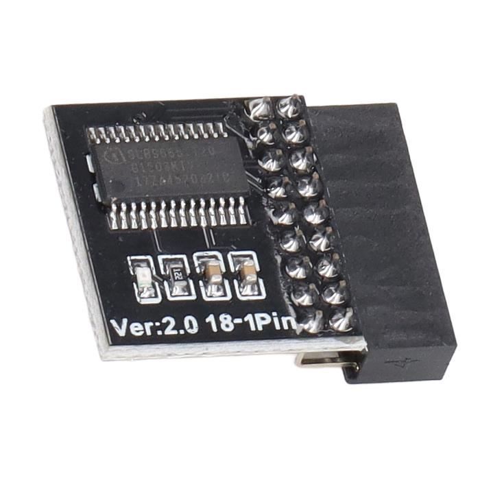 Module De Sécurité TPM2.0 18 Broches Pour Carte Mère LPC Pour Test De Mise à Niveau Accessoires Professionnels Noirs