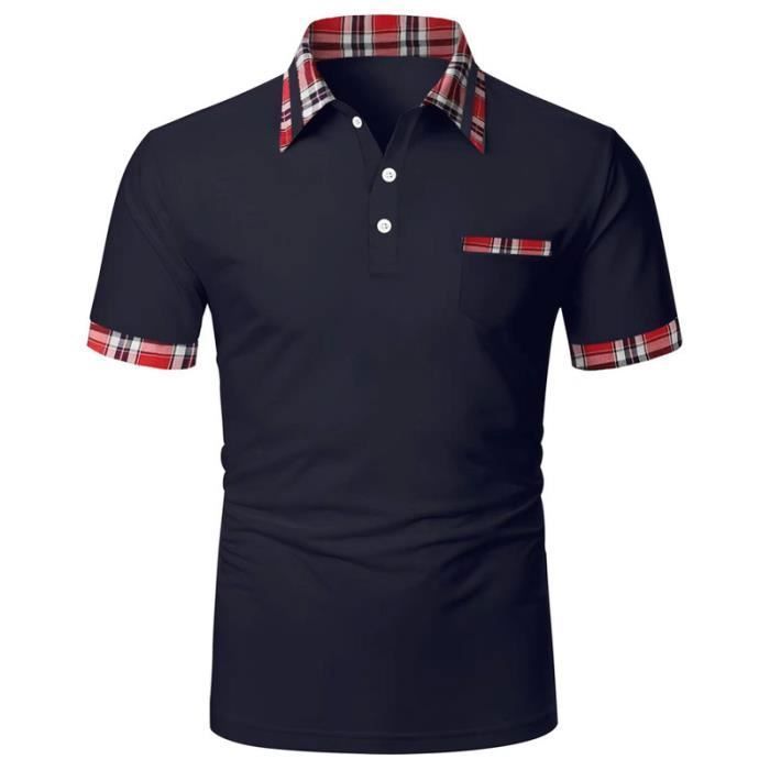 Lot de 2 Polo Homme Ete Mode Casual Polo Manche Courte Respirant Confortable Marque Luxe T Shirt Hommes Noir Noir Noir noir Cdiscount Pret a Porter