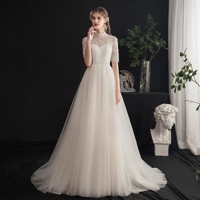 White XXL Korean light wedding dress 2019 new bride simple sen