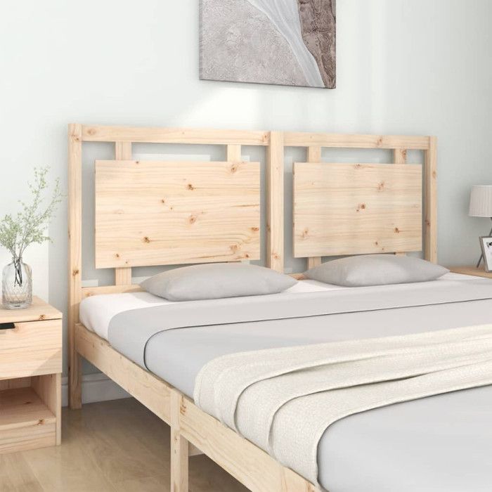 Tête De Lit En Chêne Massif 100 Cm - Dimensions 102x3x79 Cm - Style épuré, Pieds Stables - Pour Cadre De Lit 100x200 Cm Environ