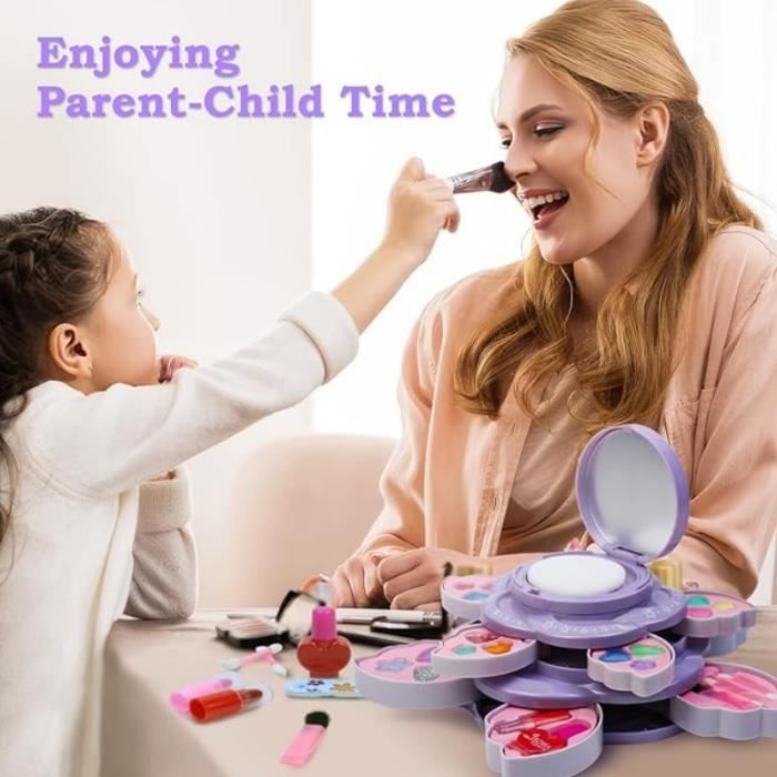 Jeu De Salon De Coiffure pour Enfant - Marque - Set De Maquillage - Accessoires Rose - Fille - Jeux - Jouets