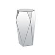 Table d'appoint hexagonale en MDF et miroir - VENTE-UNIQUE - SIGRID - Argenté - Contemporain - Design-3