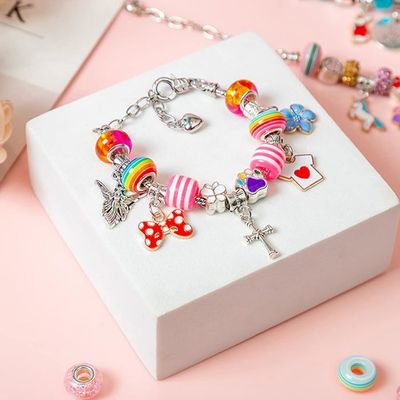Kit DIY Bijoux Enfant Fille 5-13 Ans – Bracelets & Colliers Licorne, Sirène, Fée – Super Cadeau Anniversaire Noël Créatif