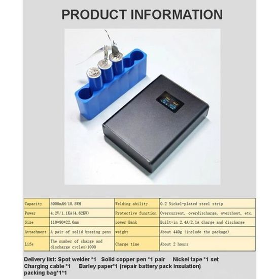Fer a souder,Mini Kit de soudage par points à affichage numérique,  Portable, Machine à souder par points, outils - Digital Display