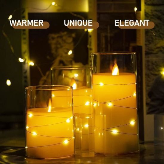24 Bougies LED Flammes Vacillantes - Lumière Blanc Chaud - Sécuritaires Sans Flamme