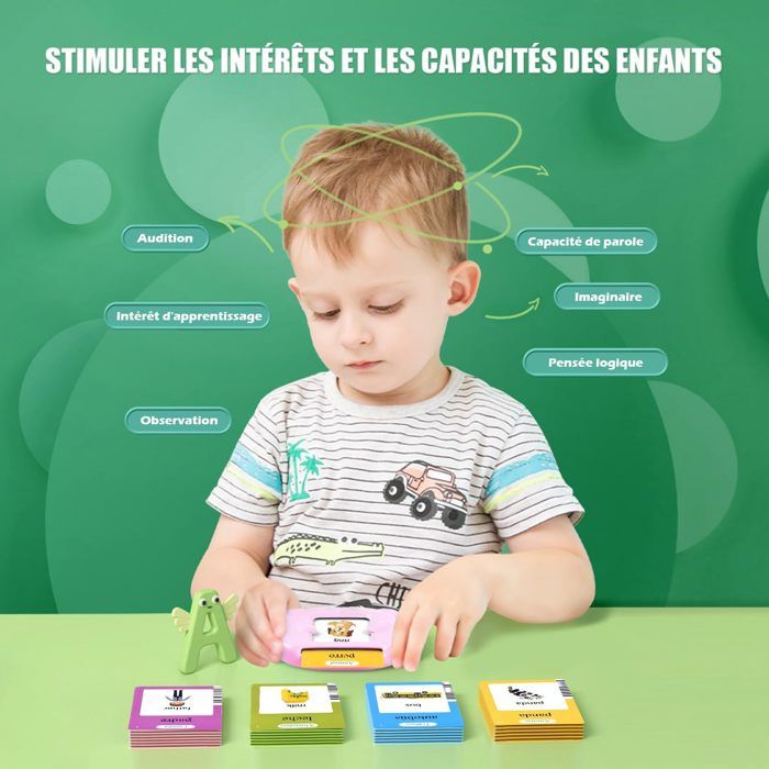 Cartes Flash Parlantes Français Cartes Flash Parlantes Pour Tout-Petits De 1 2 3 4 5 6 Ans, Jouets Mes Premiers Mots Cartes Parlantes Jeu Montessori