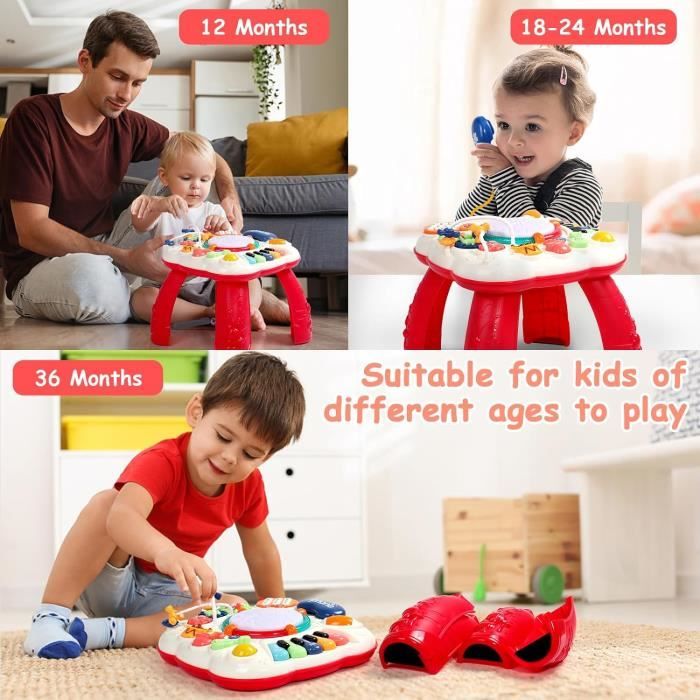 Jouet Bébé 5 En 1 Instruments Musique Bois - Hochet Maracas Castagnettes Montessori 0-12 Mois