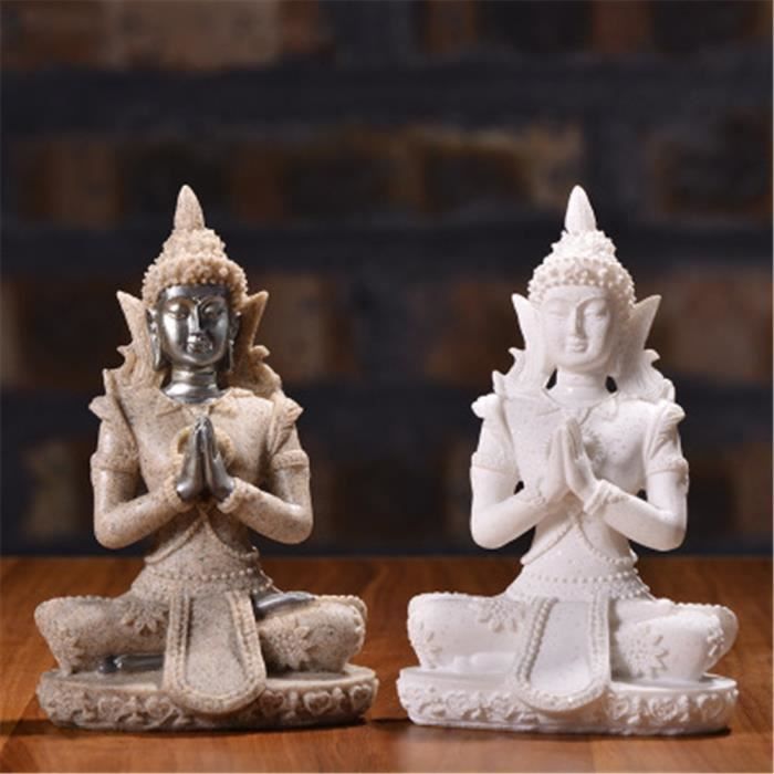 Statue deco,Mini Statue de bouddha en grès de 11cm, petit bouddha assis,  Sculpture créative, - Type 8134-Black gold 11cm - Cdiscount Maison