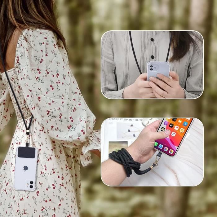 Universel 4-6.7 Pouces Cordon Téléphone Universel - Lanière Nylon Réglable - Pour Porté Cou Ou Épaule Cordon Réglable Mains Libres